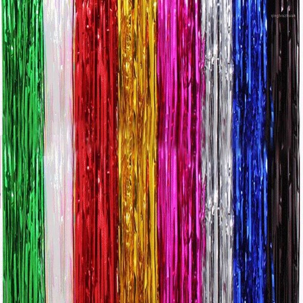 

1pcs aluminum foil rain curtain birthday party wedding background wall decoration metal tassel diy party decoration1
