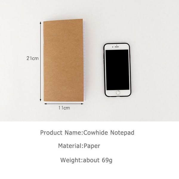 

1pc/lot blank kraft sketchbook 110mmx210mm traveler's notebook planner memo diary notebook standard style paper book pa qylmgy