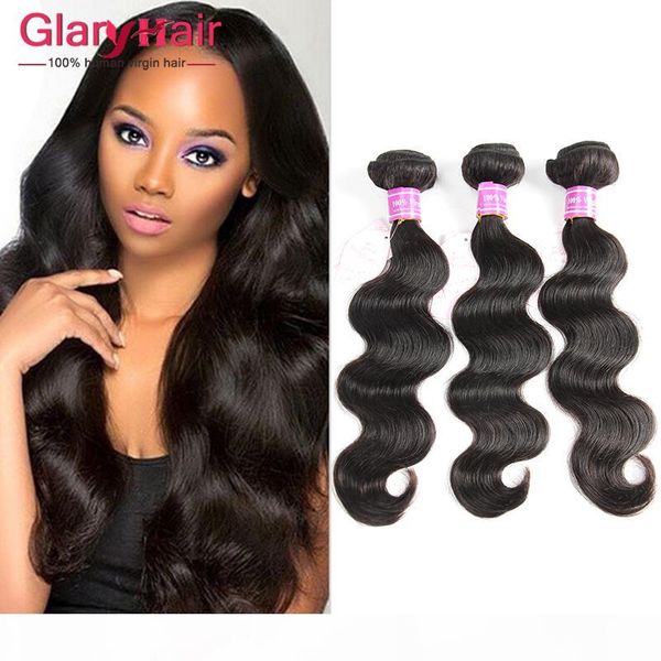 

8a grade brazilian body wave weave remy human hair bundles indian mink brazilian peruvian hairs unprocessed hair weft bundle wavy bangs, Black