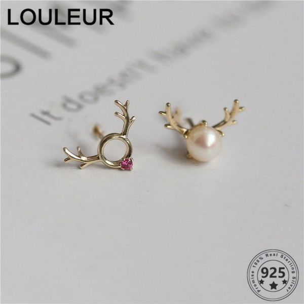 

stud louleur 2021 trend 925 sterling silver earring christmas elk earrings for women jewelry all-match, Golden;silver