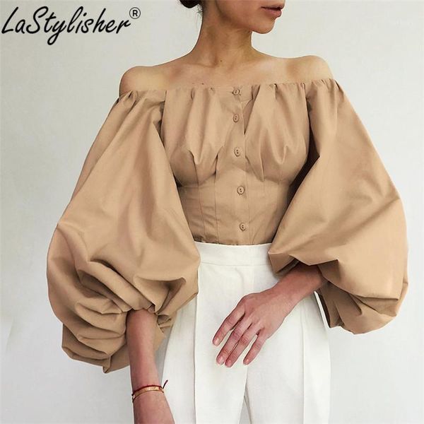 

party off shoulder blosue women lantern sleeve elegant khaki cotton blouse woman white ladies blouses shirt tunic 1