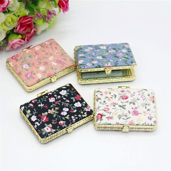 

compact mirrors 1pc mini makeup pocket floral mirror portable two-side folding make up women vintage cosmetic for gift