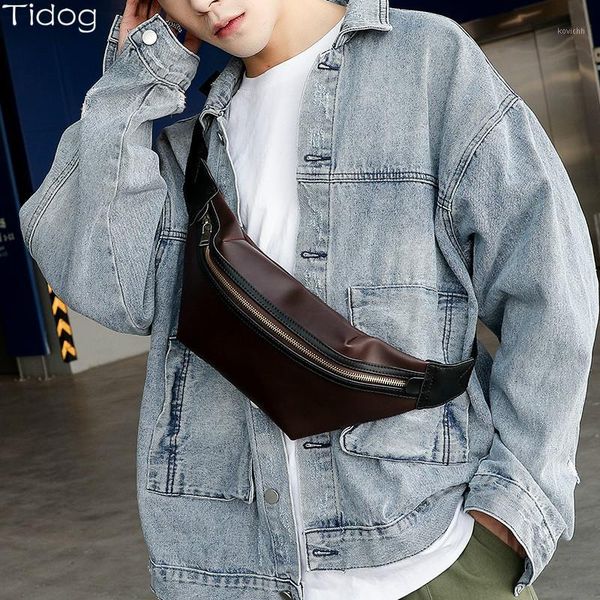 

tidog new leather waist bag travel fashion leisure chest bag1
