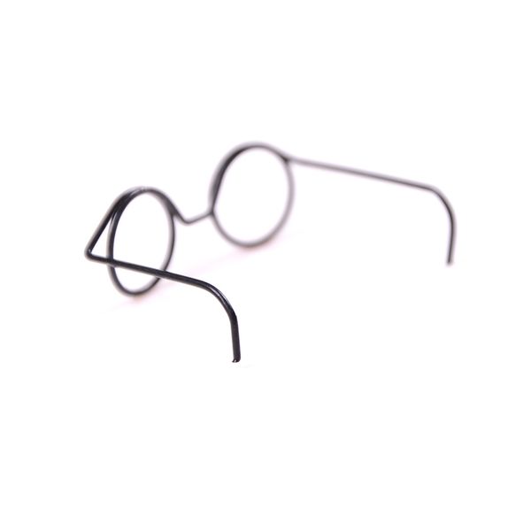 

new glasses 2pcs round frame cool lensless retro for doll 2021
