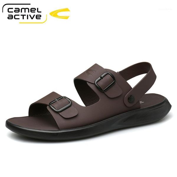 

sandals camel active shoes summer buckle strap men's genuine leather men cowhide fashion man beach shoes1, Black