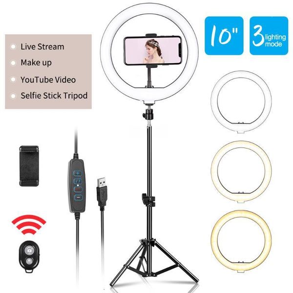 

flash heads aumkou 10inch led ring light pography selfie lighting with tripod stand for smartphone youtube makeup video studio1