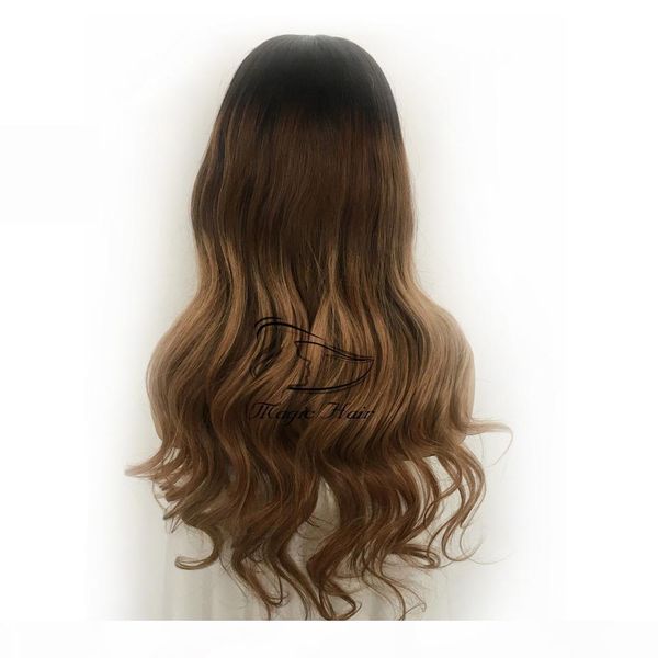 

360 full lace human hair wigs pre plucked brazilian remy hair ombre color t 1b 4 30b natural wave human hair wigs, Black;brown