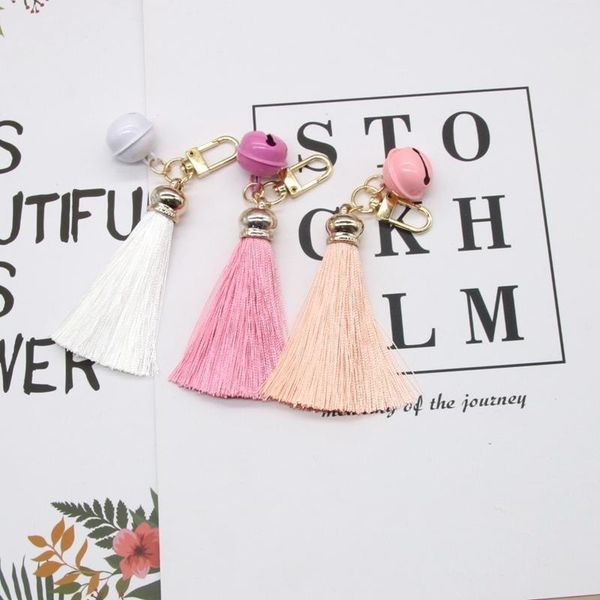 

2pcs new style mini bell key chain tassel diy garments bag decor supplies jewelry key ring phone case car pendants arts h qylnlq
