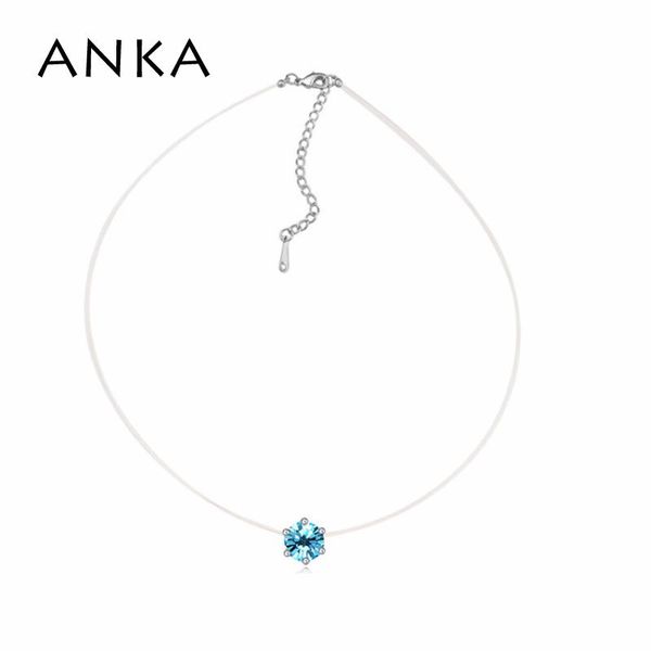 

anka round crystal нейлоновая цепная ожерелье новый choker для женщин ювелирные изделия аксессуары ожерелье кристаллы из австрии # 115775, Golden;silver