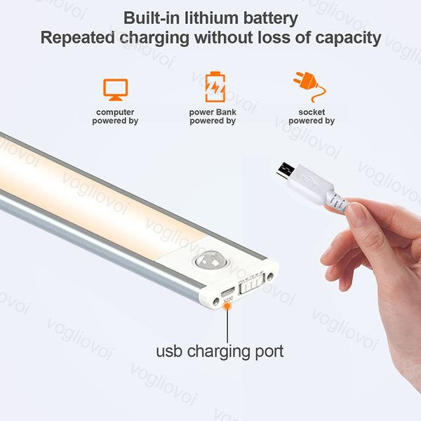 

security lighting motion sensor ultra thin usb charging 5v 30cm 50cm 3000k smd2835 abs + pc cover for bedroom wardrobe cabinet lamp dhl