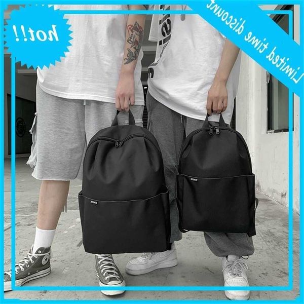 

origin student schoolbag korean solid color backpack large capacity cloth bag