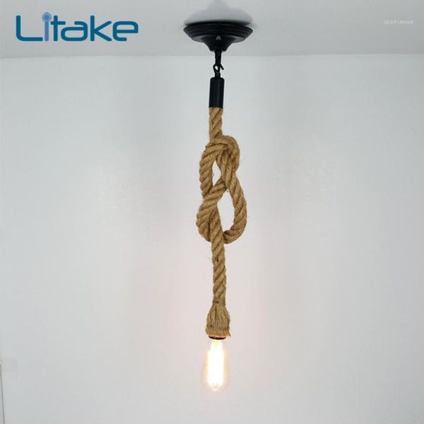 

wall lamp litake retro rope ceiling light chic pendant with sucking disc front desk restaurant household decoration1