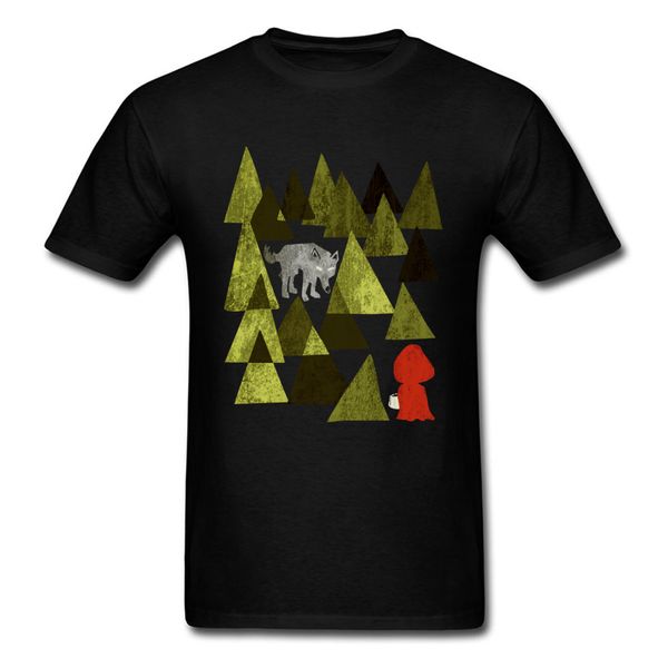 

simple simple style little red riding hood wolf tshirt printed geometric forest design tee hooded sweatshirt hoodie men t shirt