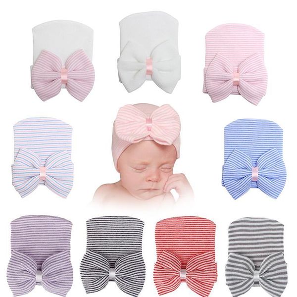 

2020 new european and american baby hat big bow knitting pullover children's hat lovely baby hat in autumn an qylgrx, Yellow