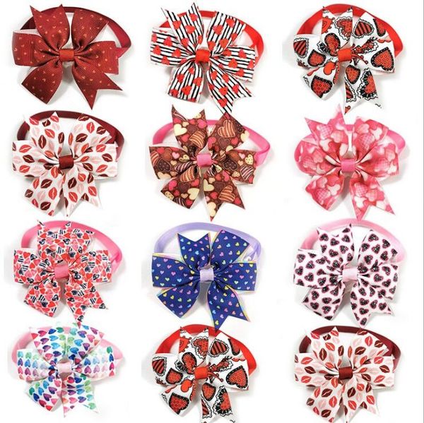 

50pic/set pet valentine's day bow tie cat and dog love bow tie adjustable collars accessories teddy pomerano acc decorativecolor random