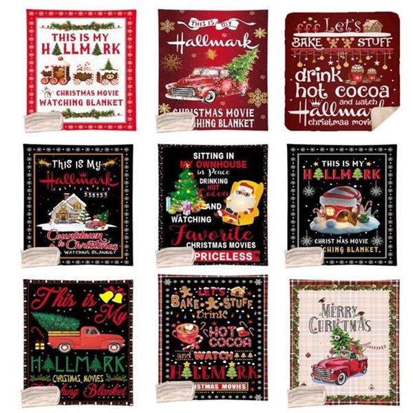 

christmas winter blanket wearable hooded blankets for kids and adults warm decoration soft home throw sofa blanket outdoor gadget wy807q, Blue;gray