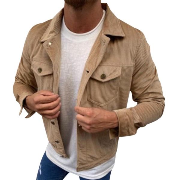 

men's jackets men nice corduroy simple all-match korean style single breasted pockets leisure jacket mens soft trendy outerwear coat, Black;brown
