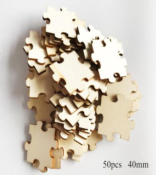 

50pcs 20 30 40mm natrual wooden puzzle shape wood chip for handmade accessories diy craft children's drawing materials wmtaih dh_nicesh