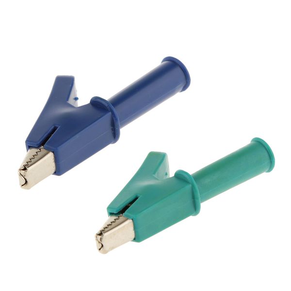 

2 pieces crocodile alligator clips safety test folders for 4mm banana plugs