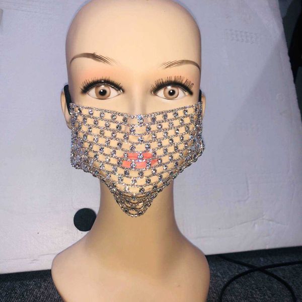 

fashion trend personalized fish scale rhinestone mask ins creative new high-end diamond accessories mask
