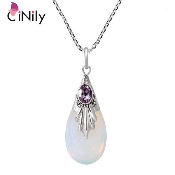 

cinily minimalist purple white stone silver women jewelry pendant necklace vintage charm korean jewelry gift for women girl1
