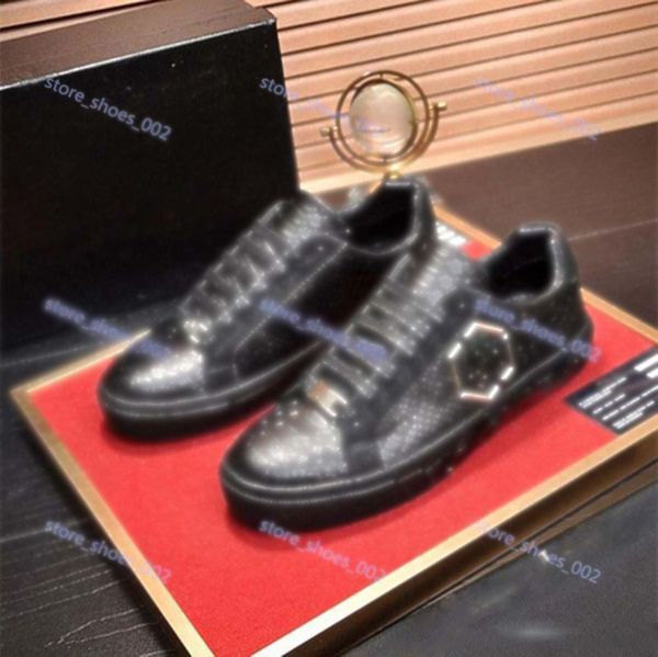 

new arrivals fashion men's sports casual shoes shoes leather skull white shoes size 38-45, Black