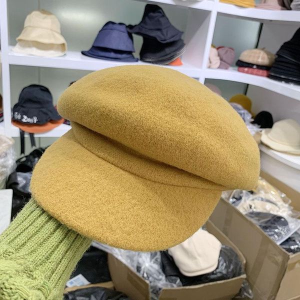 

202010-xingyu winter warm soft wool knitting solid octagonal hat men women visors cap, Blue;gray