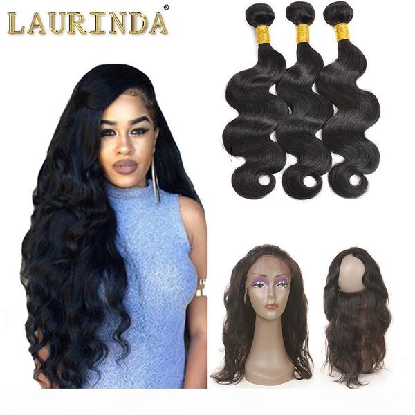 

8a hair brazilian virgin hair 360 frontal with bundles body wave hair weaves 360 lace frontal with bundles 360 lace frontal, Black;brown