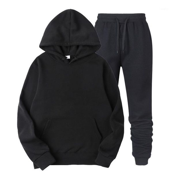 

2020 new two pieces set fashion hooded sweatshirts sportswear men tracksuit hoodie autumn brand clothes hoodies+pants men sets1, Gray