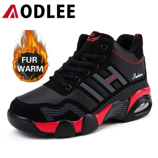 

aodlee winter men boots plush warm waterproof snow boots for men sneakers air cushion ankle outdoor shoes botas hombre, Black