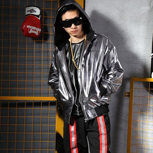 

m-xxl//night club bar costumes silver gray cool hat jacket stage costumes.1, Black