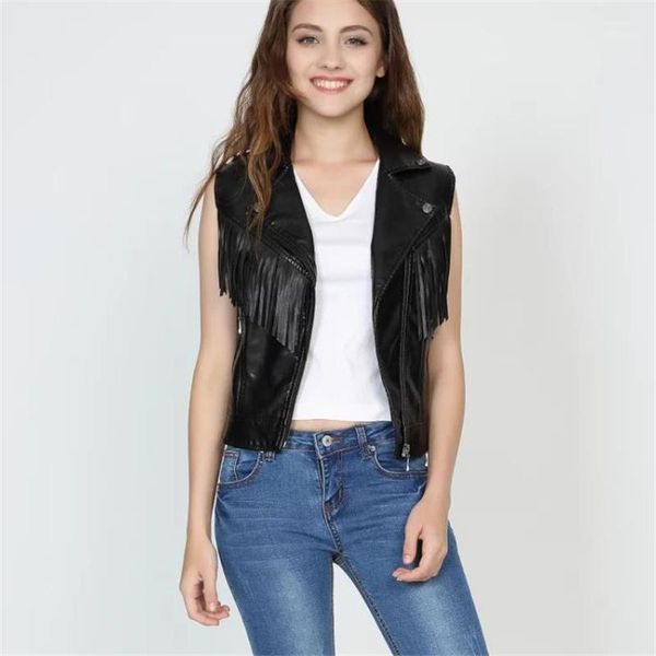 

women fux pu vests jacket lady motorcycle zippers pu vest slim waistcoat female leather overcoat plus size sleeveless jackets1, Black;white