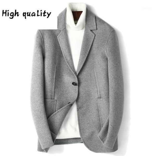 

wool double-sided coat men korean woolen jacket spring autumn overcoat mens coats casaco masculino1, Black