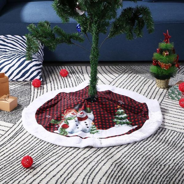 

christmas tree skirt snowman ornaments home floor mat holiday party decor