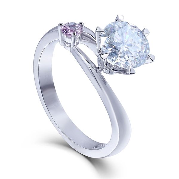 

transgems moissanites lab grown diamond engagement ring 1 ct df color 14k white gold engagement wedding rings jewelry for woman y200620, Slivery;golden