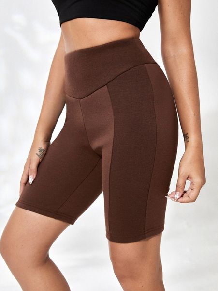 

wide waistband solid biker shorts p8yw#, Black