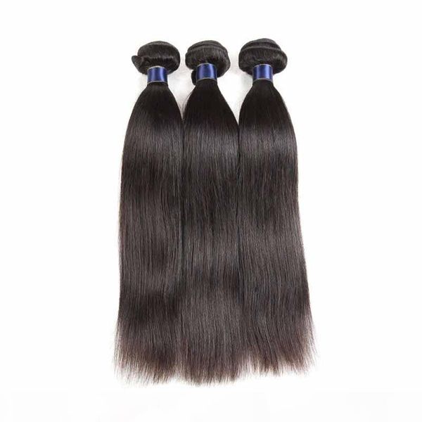 

100% human hair weaves brazilian virgin hair wefts 10-20 inch straight style natural color remy human hair extensions, Black