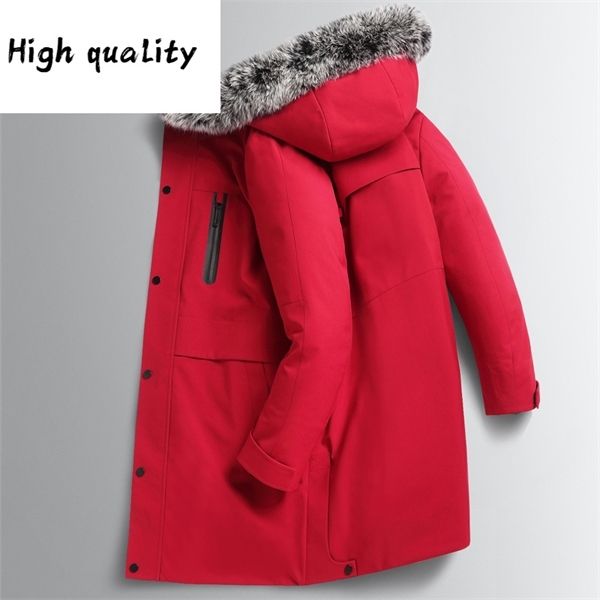 

winter jackets men's down jacket hooded clothing thick clothes real fox fur collar coat warm parkas ropa hombre lxr452, Black