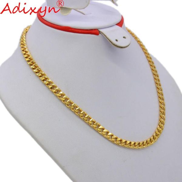 

adixyn brand classic jewelry chain for men trendy 7mm width gold color choker necklace hip hop style party gift n05074, Silver