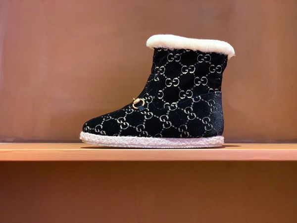 

autumn and winter warm lok fu plush shoes comfortable luxury design shoes, Black