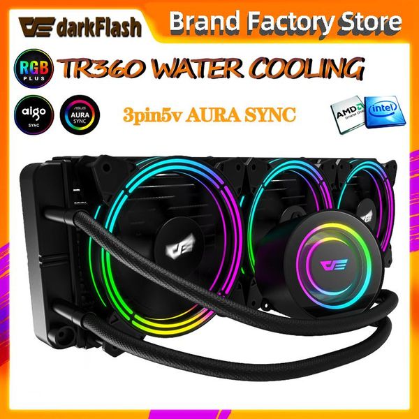 

aigo water cooling radiator tdp 350w deskcomputer pc rgb fan integrated cpu water cooler heat sink lga 2011/1155/am3/am4 amd