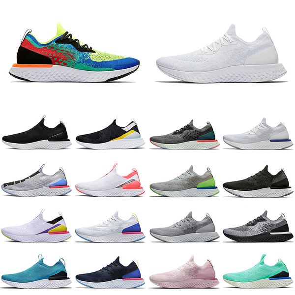 

selling 2020 fashion epic react fly knit sport running shoes all white belgium sneakers royal green women men epic knit trainers