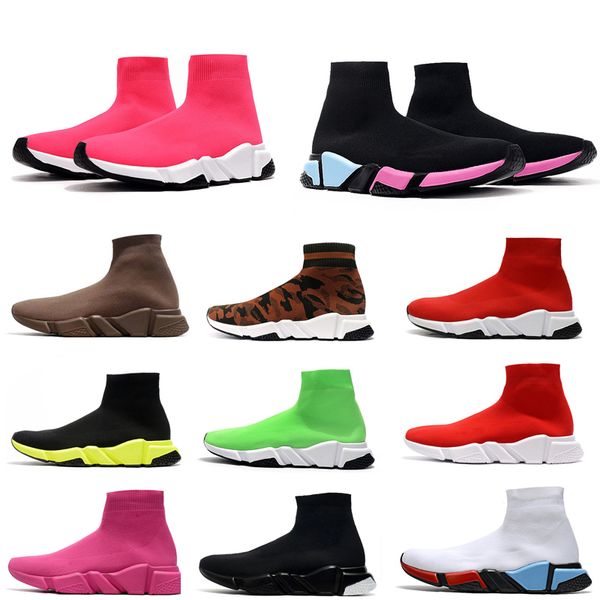

2021 designer men women speed trainer sock boots socks boot casual shoes shoe sneakers size 36-44 d7wb#, Black