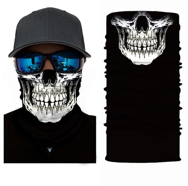 

movie clown anime skull seamless balaclava halloween magic scarf headwear sports bandanas men cycling hiking scarf neck gaiter ski cap xa57, Black