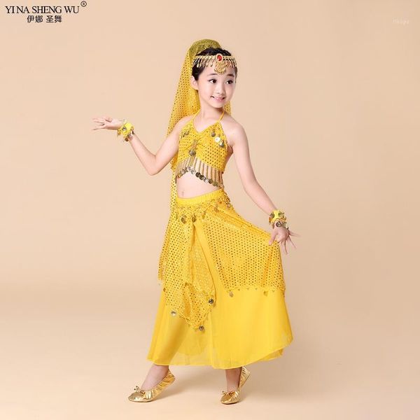 

kids belly dance costumes 2/5pcs set oriental dance kids belly dancing child india clothes girls bellydance1, Black;red