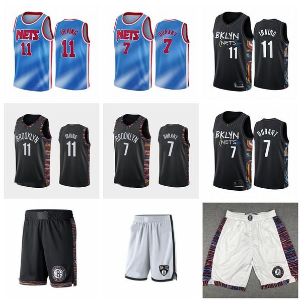 

men kevin 7 durant jersey kyrie11 irving classic tie dye 2020-21 basketball jersey basketball short 1219, Black;red