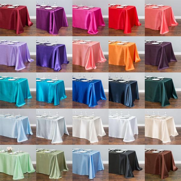 

table cloth wedding white satin rectangle cover overlay for event party el birthday decoration