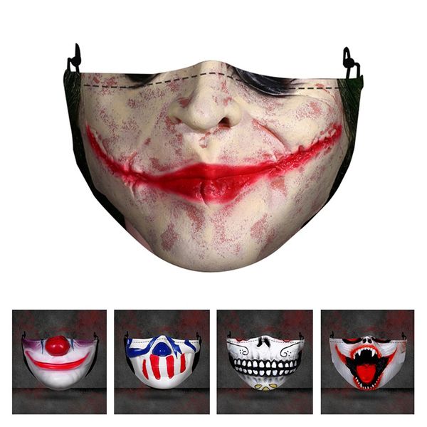 

cotton dust protection washable with protective 2pcs 5-layers filters halloween look design parade mask