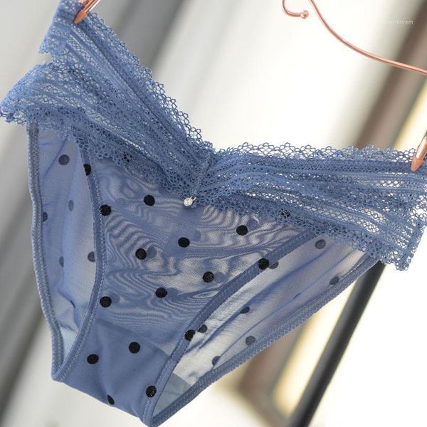 

women's panties product women cross lace low waist polka dot underwear transparent girly mesh nylon lingerie 2201, Black;pink