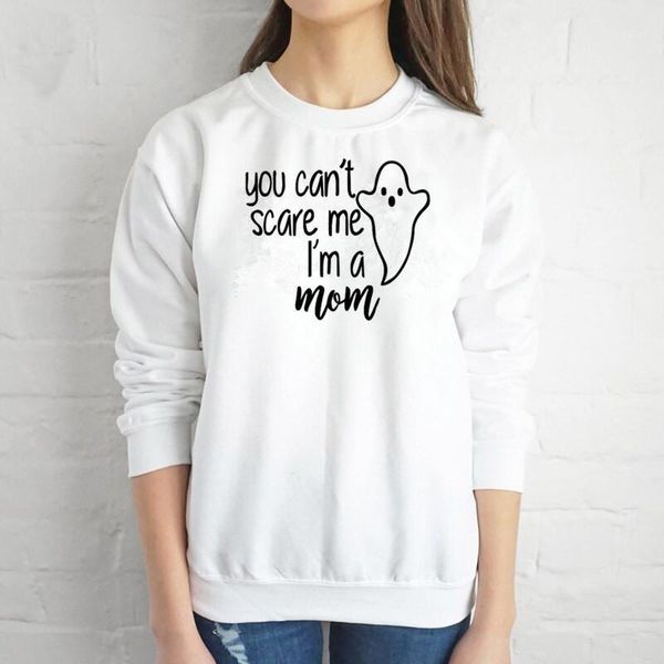 

you can't i'm a mom halloween funny graphic women sweatshirt fashion o neck cotton pullover full long sleeve cute shirt1, Black